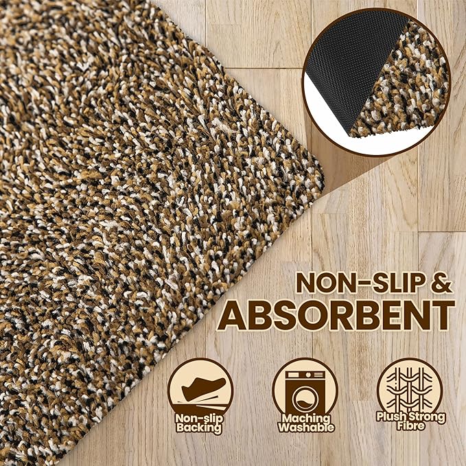 Premium Microfiber Indoor Door Mat – 20"x30" Washable Entry Mat, Non-Slip, Waterproof Backing, Super Absorbent, Low Profile Entryway Doormat for Indoor Entrance