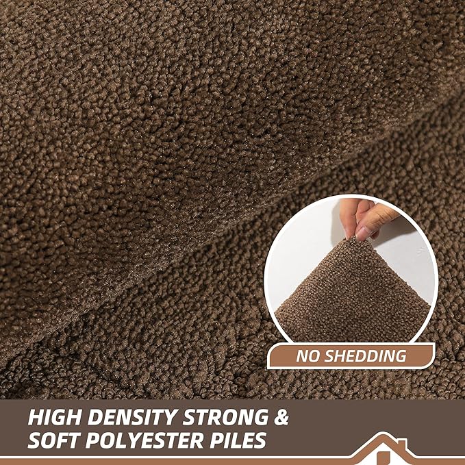 BEQHAUSE Door Mat 36" x 60", Non-Slip Door Mats Indoor Entryway Rugs Washable Low-Profile Absorbent and Stain Resist Floor Mats, Dog Door Mat for Front Back Door, Muddy Wet Shoes & Paws, Brown