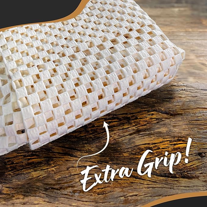 Nevlers 2 x 10 Ft Non Slip Rug Pad | Open Weave PVC Anti Skid Rug Gripper for Hardwood Floors & Other Surfaces | Non-Slip Pads for Under Rugs | Under Carpet Non Slip Pad | Customizable Carpet Gripper