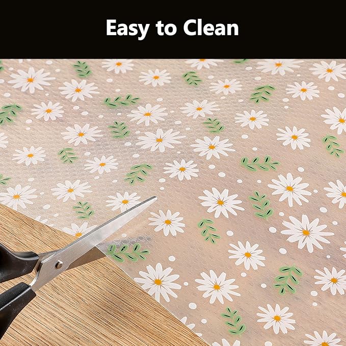 INNOLITES Shelf Liner – Cabinet & Drawer Liner Non-Adhesive – Waterproof Oil-Proof – Durable EVA with Floral for Kitchen Cabinets Refrigerator – BPA-Free, Easy to Cut 17.7" x 360"