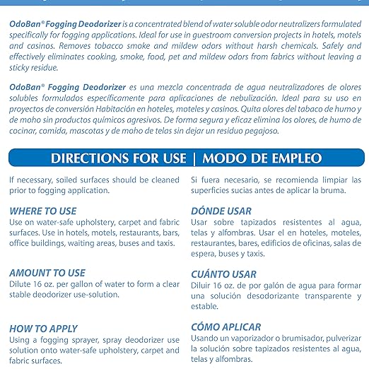 OdoBan Fogging Deodorizer Concentrate, Made in the USA, Set of 2, 1 Gallon Each
