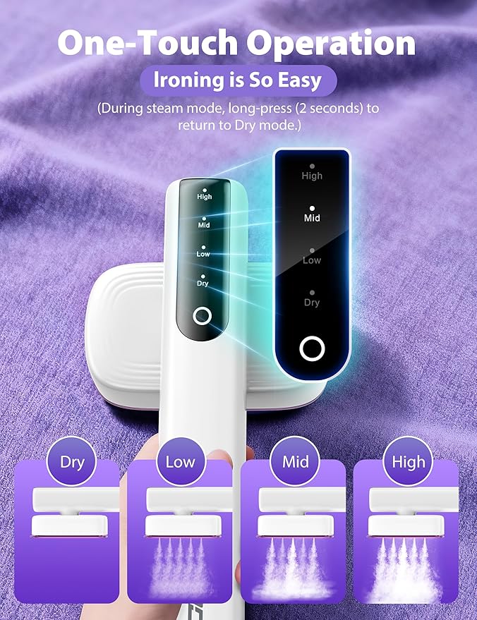 Sundu Steamer for Clothes,15s Fast Heat-up Handheld Garment Steamer,35mins Runtime & 180ml Large Tank,25g/min Steam,Ceramic Panel,Stands on Desk,Wrinkle Remover for Travel, Home, Office(White)