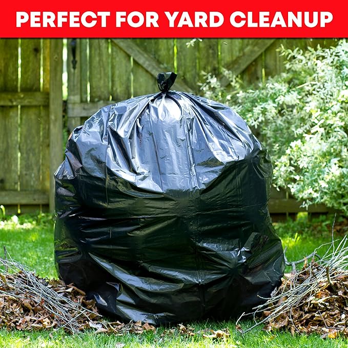 95-96 Gallon Trash Bags Heavy Duty (25 Bags w/Ties Value pack) Extra Large Trash Bags, 90 Gallon, 95 Gallon, 96 Gallon, 100 Gallon