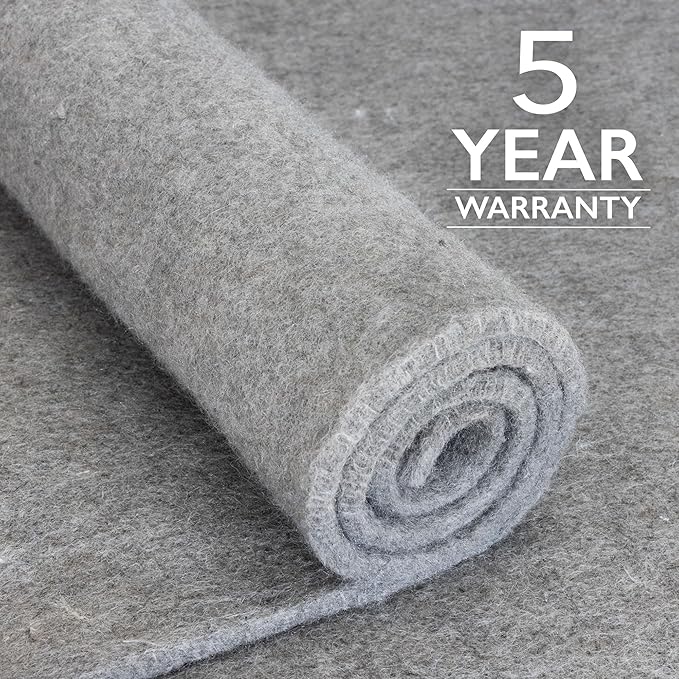 RUGPADUSA - Eco-Plush - 10'x13' - 1/4" Thick - 100% Felt - Premium Cushioned Rug Pad - Available in 3 Thicknesses, Many Custom Sizes