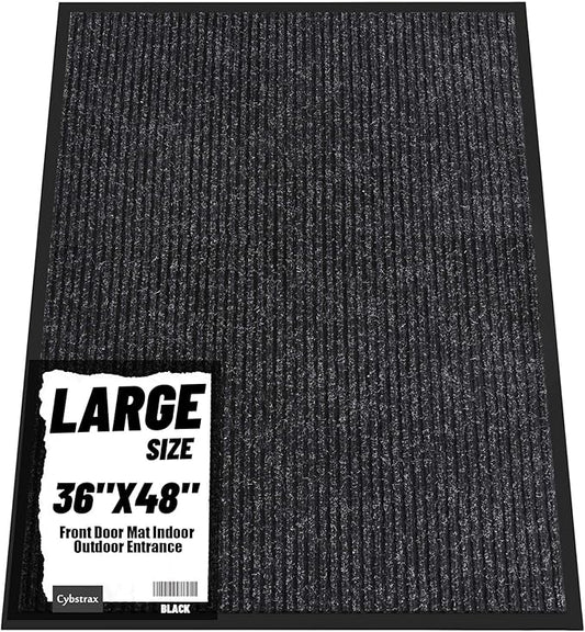 Front Door Mat Indoor Outdoor Entrance, 36" x 48" Dirt Resistant and Absorbent Door Mat, TPR Backing Non-Slip Doormats, Easy to Clean, Low Profile Welcome Floor Mat for Outside Entry