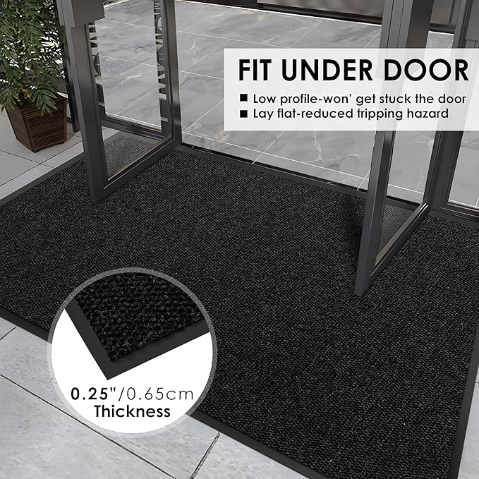 3′ x 55′ Front Door Mat Indoor Outdoor Entrance, Commercial Floor Mat Heavy Duty Dirt Trapper Entryway Doormat, Custom Size Non Slip Rubber Backing Welcome mat, Door Mat for High Traffic Area