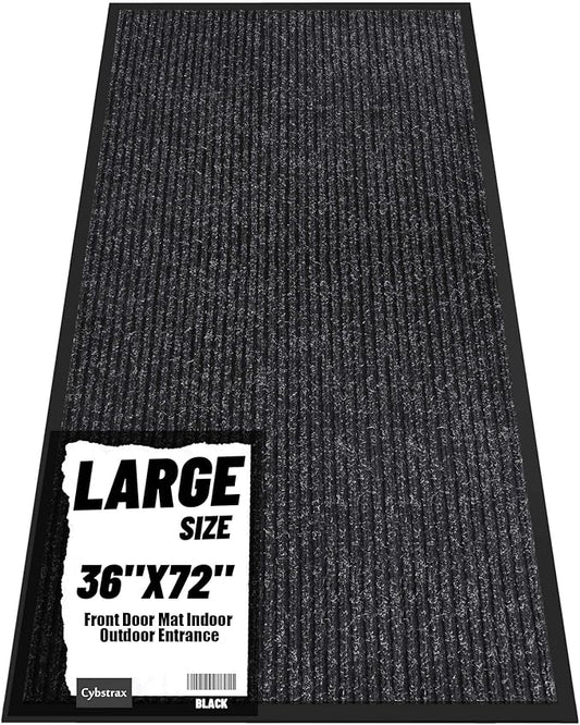 Front Door Mat Indoor Outdoor Entrance, 36" x 72" Dirt Resistant and Absorbent Door Mat, TPR Backing Non-Slip Doormats, Easy to Clean, Low Profile Welcome Floor Mat for Outside Entry