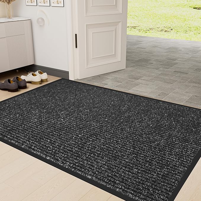 Front Door Mat Indoor Outdoor Entrance, 36" x 60" Dirt Resistant and Absorbent Door Mat, TPR Backing Non-Slip Doormats, Easy to Clean, Low Profile Welcome Floor Mat for Outside Entry