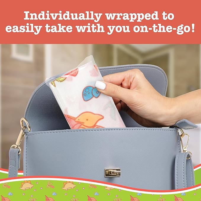Toilet Seat Covers Disposable (12 pk, Dinosaurs) - XL Waterproof Toilet Cover for Toddlers, Kids & Adults - Portable & Individually Wrapped for Travel, Potty Training, Public Restrooms