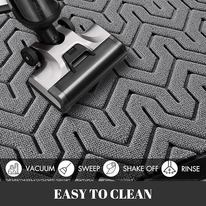 Yimobra 72x24 Indoor Outdoor Runner Rug, Heavy-Duty Waterproof Entrance Mat for High Traffic Areas, Commercial Grade Welcome Door Mat, Easy Clean, Grey