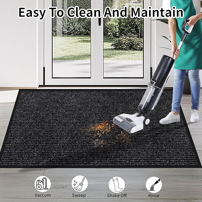 Front Door Mat Indoor Outdoor Entrance, 30" x 60" Dirt Resistant and Absorbent Door Mat, TPR Backing Non-Slip Doormats, Easy to Clean, Low Profile Welcome Floor Mat for Outside Entry