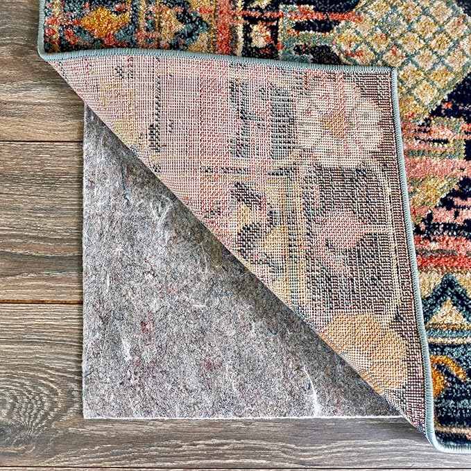 RUGPADUSA - Dual Surface - 12' Square - 1/8" Thick - Felt + Rubber - Non-Slip Backing Rug Pad - Adds Low-Profile Comfort and Protection