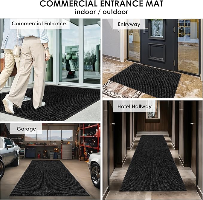 2′ x 41′ Front Door Mat Indoor Outdoor Entrance, Commercial Floor Mat Heavy Duty Dirt Trapper Entryway Doormat, Custom Size Non Slip Rubber Backing Welcome mat, Door Mat for High Traffic Area