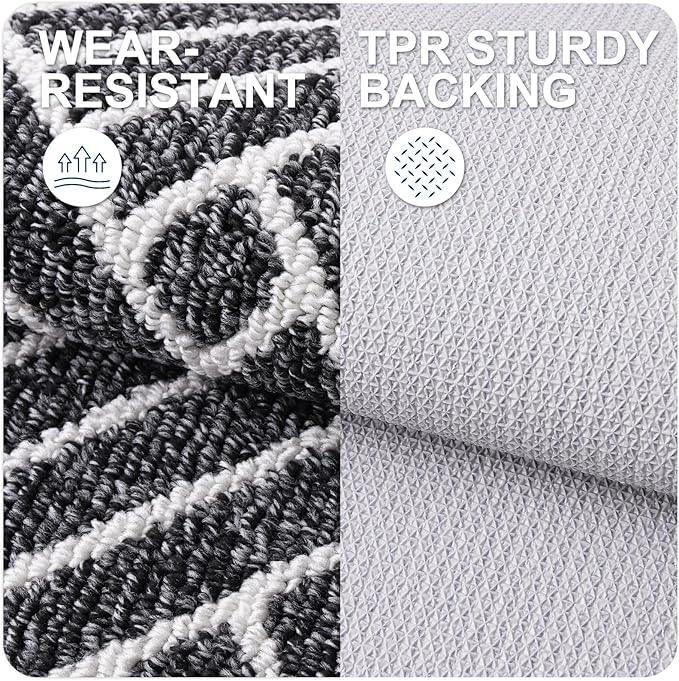 OLANLY Indoor Door Mat, 40x32 Inch, Dirt Resistant and Absorbent, Non-Slip Rubber Backing Floor Mats, Easy Clean Low-Profile Doormat for Entryway, Front Door, and Inside Entrance, Black