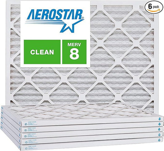 Aerostar 10x16x1 MERV 8-6 Count - High Efficiency Pleated HVAC, Furnace & Air Conditioner Filters - Removes Dust, Lint, Mold & Allergy-Causing Pollen