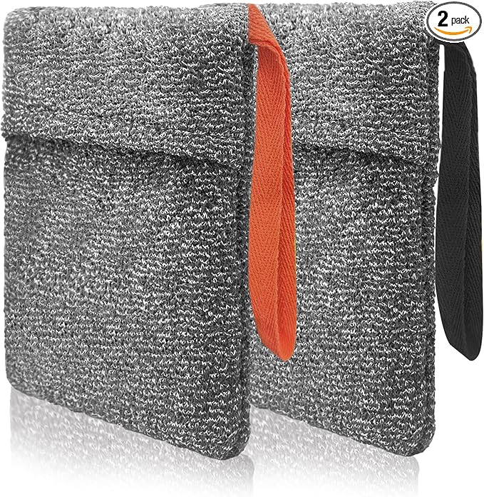 2 Pack Soap Bag Deep Roughness,Bar Soap Pouch Saver Pocket,Exfoliating Body Scrubber Shower Bath Sponge Loofah (Grey)