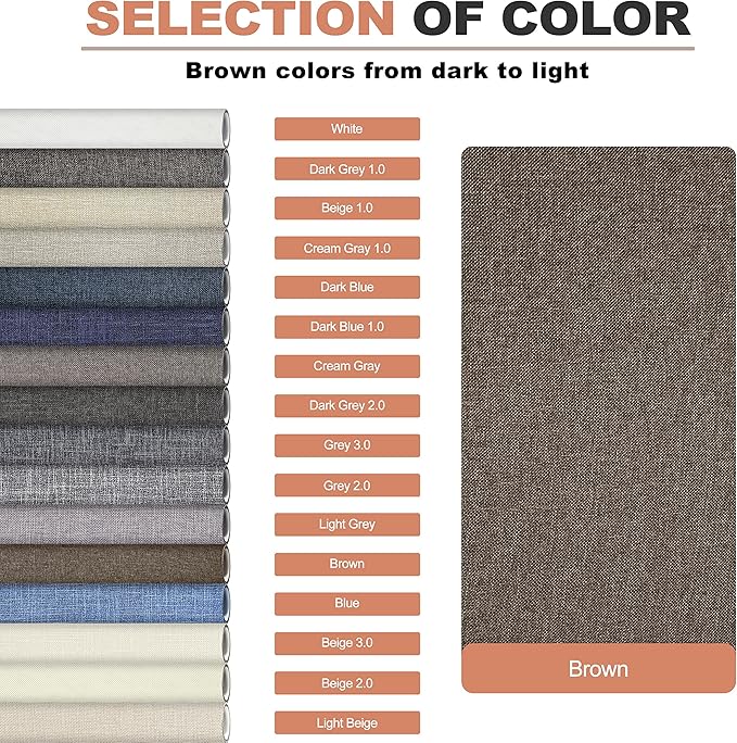 Fine Linen Repair Patches, Self-Adhesive Linen Fabric Patches, 12X40 inch Extra Size, Multi Color, Can be Used for Linen Sofa Repair and Linen Clothes Repair(12" x 40",Brown 1.0)
