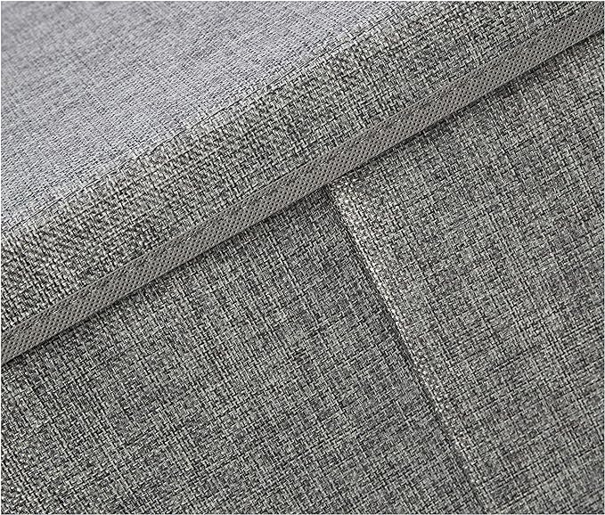 Amazon Basics Foldable Burlap Cloth Cube Storage Bin with Lid, Stackable and Sturdy, Gray, Set of 2