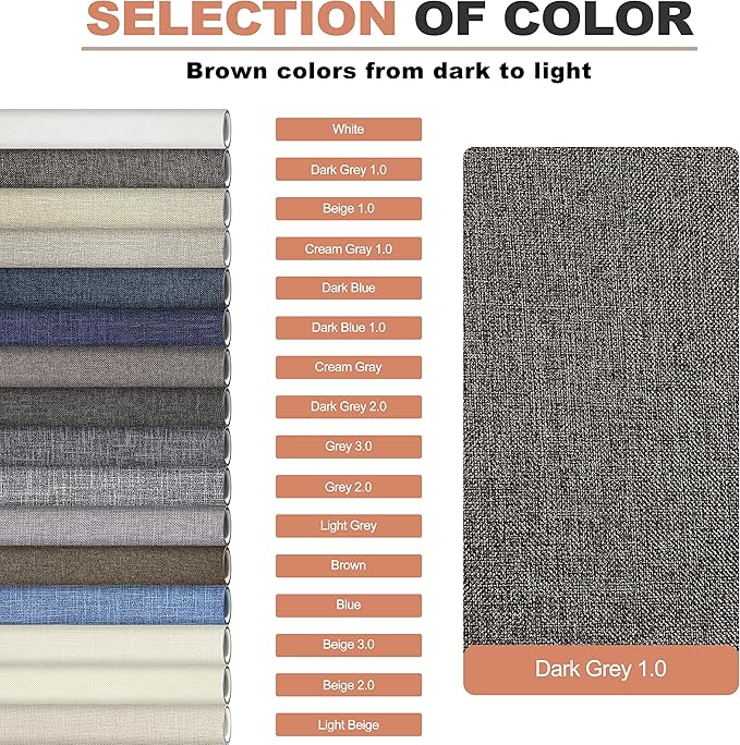 KING MOUNTAIN Coarse Linen Repair Patches, Self-Adhesive, 12x40 Inch, Dark Grey, Polyester, Washable, for Linen, Nylon, Cotton, Leather
